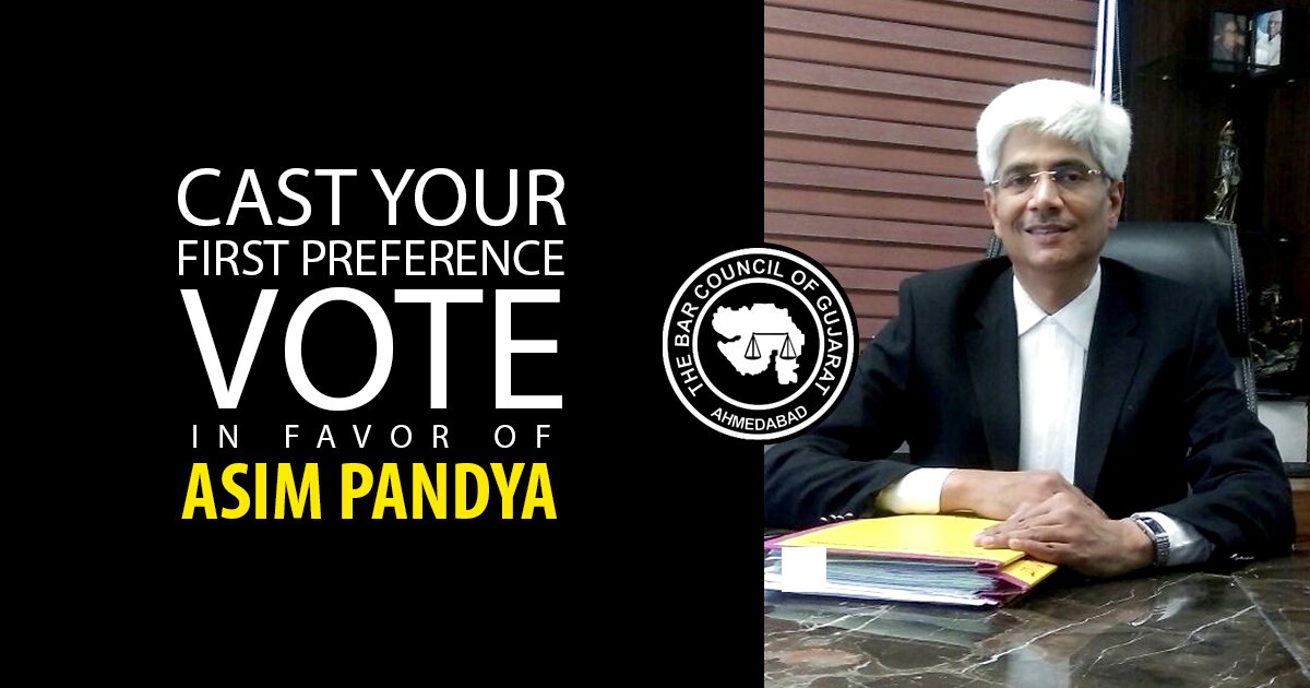 AsimPandya's tweet photo. Cast your First Preference Vote in favor of Change, Betterment and Transparency. Vote For Sr. No:40. Vote For Asim Pandya. #BarCouncilOfGujarat #BCGElections2018 #Legal #Vote #AsimPandya #Gujarat #Election #Law #Court #Lawyer https://t.co/Lji7khLbGu