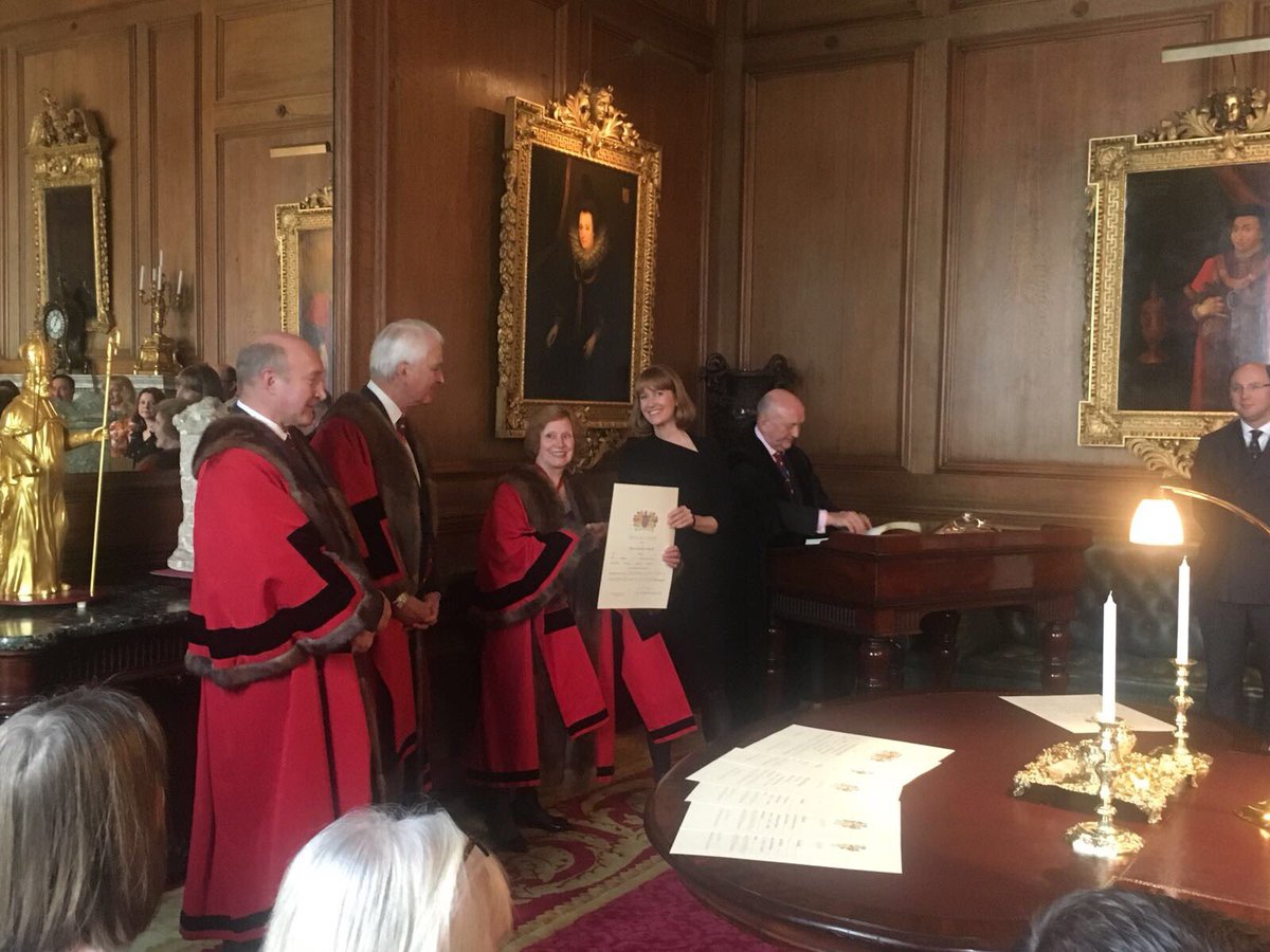 Yesterday I was granted my Freedom from <a href="/GoldsmithsCo/">The Goldsmiths' Company</a>. In ment even more to be awarded my certificate by the very first female Prime Warden in 700 years #InternationalWomenDay2018