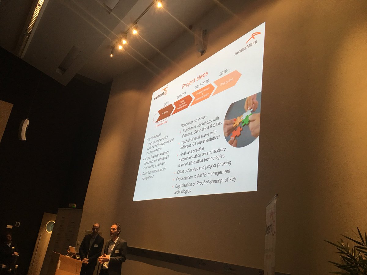 element61's tweet photo. Where to start in #analytics ? #businessanalytics #roadmap by @element61. Nice customer testimonial by @ArcelorMittalBE at #MicrosoftBA2018 @SQLServer @MSPowerBI @Tagetik https://t.co/p0OHBZwyWR