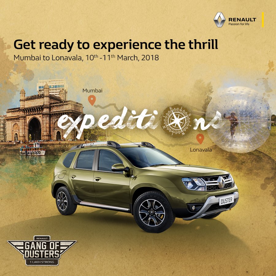 RenaultIndia's tweet photo. Experience the thrills of adventurous activities like zorbing, rappelling, zipline and much more at the Della Resort. Click here to register for the #GangOfDusters #ExpeditionDrive from Mumbai to Lonavala: https://t.co/7uyqCDot2w
@CEATtyres https://t.co/oiTFYbasdo