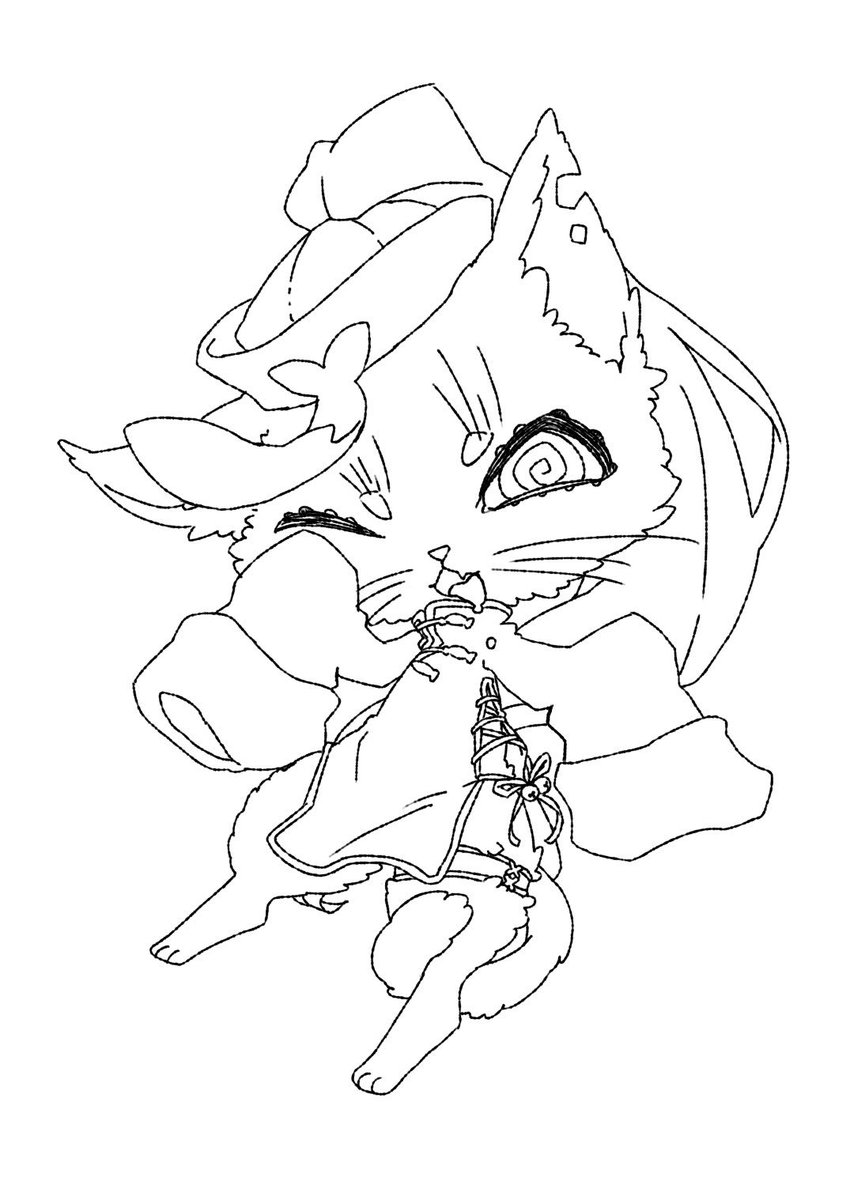 こちらが線画
キョンシーにゃんこ可愛すぎるんじゃ… 