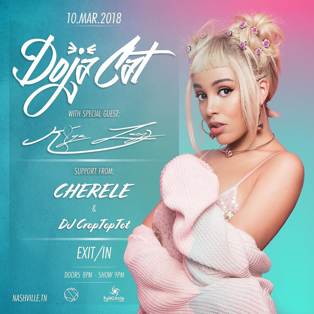 FeelTheGro0ve's tweet photo. Come to @Exit_In this #Saturday for  @DojaCat and @KiyaLacey !! #Caturday #Nashville #MusicCity https://t.co/YZEznDFkKv