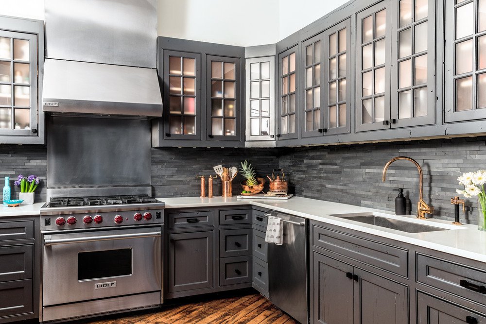 LuxuryBath4Less's tweet photo. Feminine and dreamy NYC apartment documented by @denisa Inspiration to update your kitchen? We have gray Taurus tile in 3" x 24", the Regulator in unlacquered brass, and assortment of beautiful hardware.

Shop regulator:
https://t.co/3mVsGK3IBj https://t.co/kGoPMdgJWV
