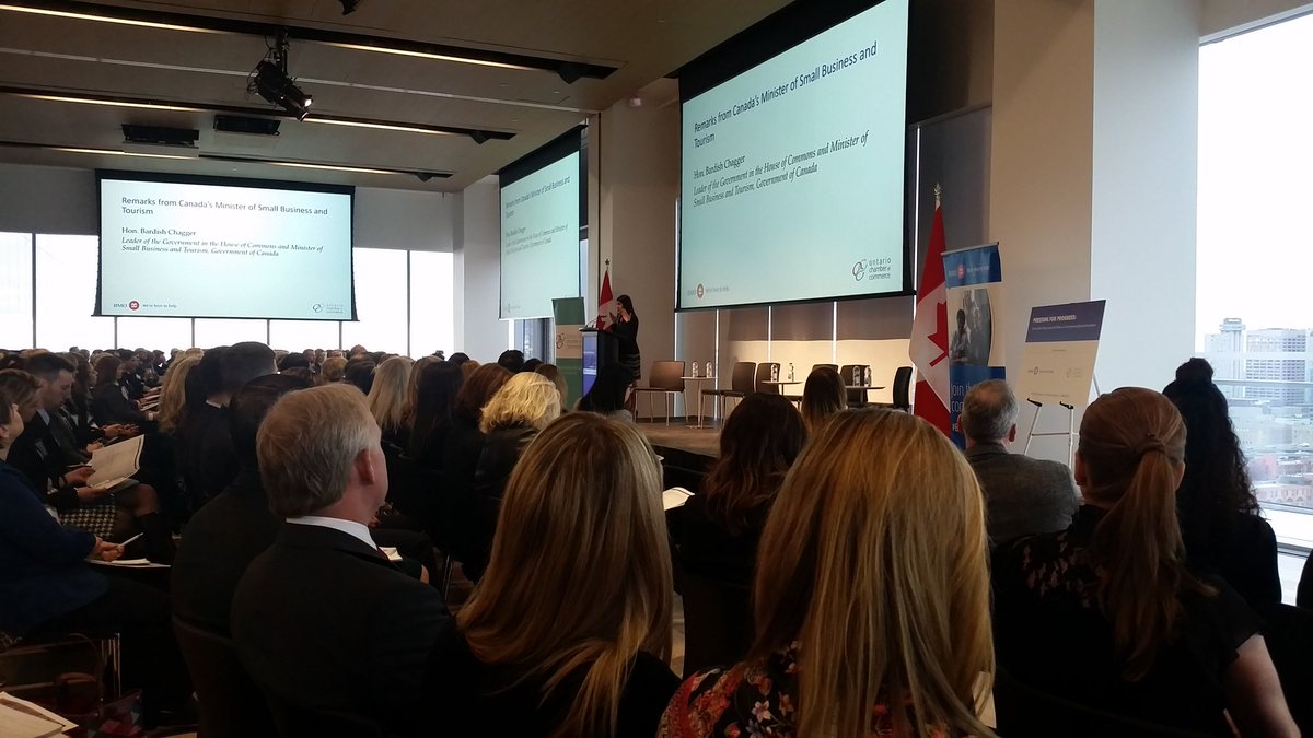 MegRonson's tweet photo. Minister Chagger shouts out our partner @bdc_ca , who exceeded their target for supporting women-led businesses by 30% in 2017! @MinofSBT is an inspiring speaker and a privilege to listen to. #BMOforWomen #IWD2018 @sxnm https://t.co/NL7i0yCuJM