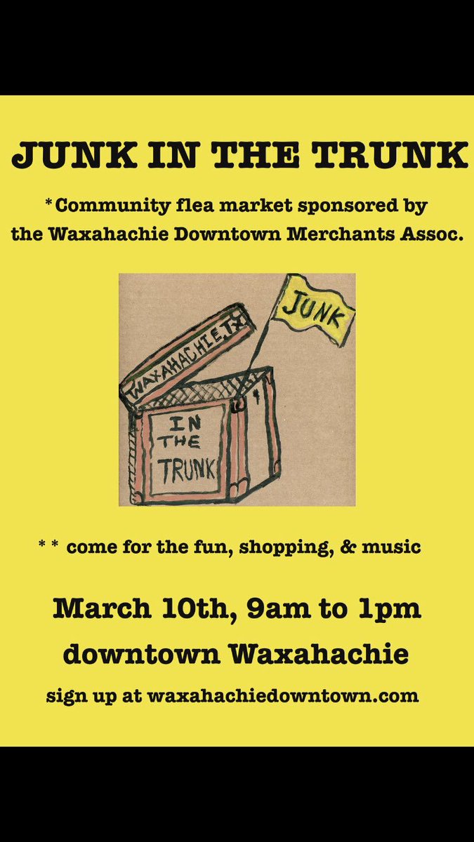 webbleebruce's tweet image. Don’t miss Waxahachie’s antique and junk sale this Saturday 9-1 on the courthouse square. I will be there!!!