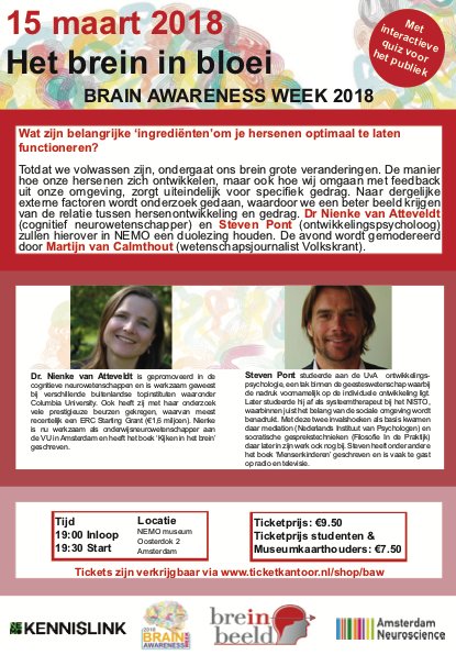 OPEN LEZING

Op 15 maart geef ik een lezing in NEMO Uiteraard maak ik het weer zo concreet mogelijk en leer je hoe je effectiever kunt zijn in je contact met andere mensen (partner, collega en ja, ook met je kinderen...) als je gewoon een beetje beter snapt hoe het brein werkt.