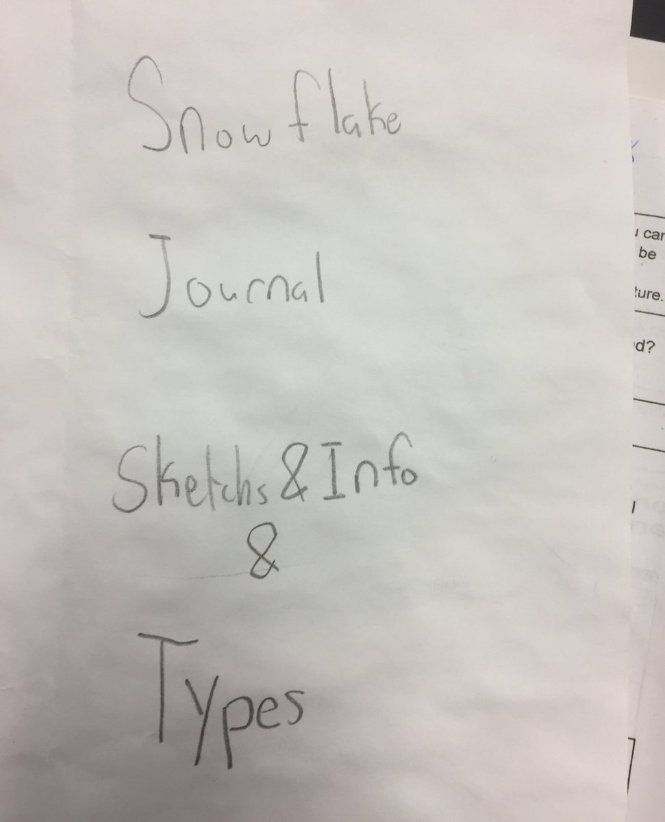 sciencecimini's tweet photo. @WNYC students listened to the story on studying snow and this student created his own journal and took snow pictures during yesterday's storm. #maels #maelsscience #middleschool https://t.co/vbM9JNw7SO