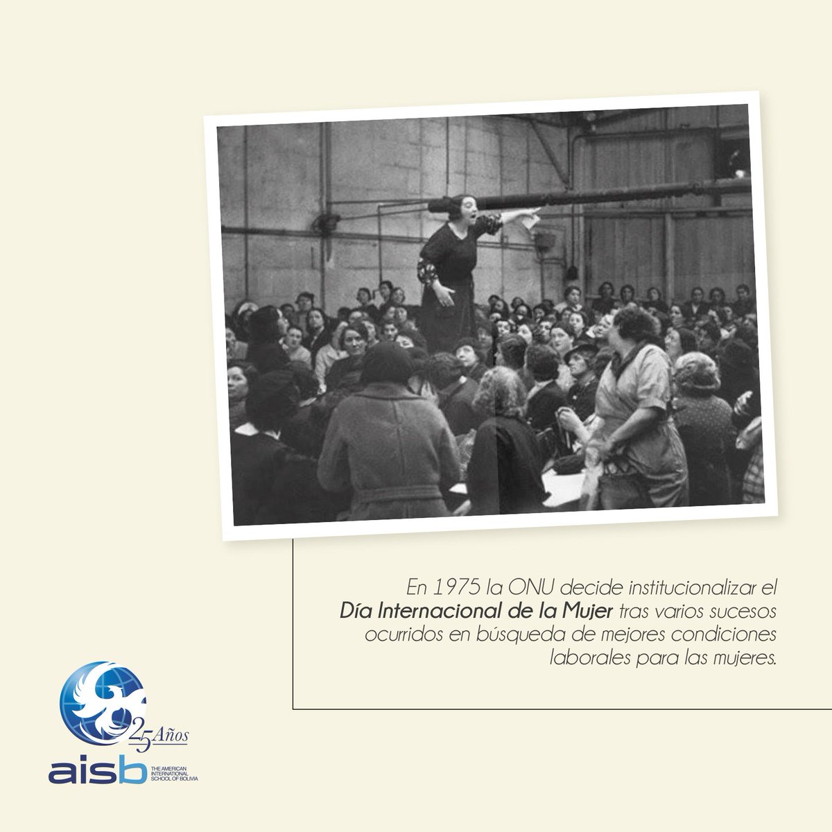 AISBolivia's tweet photo. Tras una larga lucha las mujeres fueron obteniendo poco a poco sus derechos a estudiar, a votar y trabajar.
Conmemoramos esta fecha celebrando las conquistas que se han logrado a través del tiempo y muchos objetivos por conseguir.

#AISB #Cochabamba #AISB25años #8M https://t.co/IGaXZ5VNh9