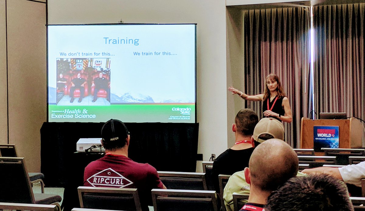 FirehouseNews's tweet image. #FHWorld18: In her session “Chasing Health and Fitness in the Fire Service: Using Big and Little Data to Inform This Noble Pursuit,” Tiffany Lipsey addressed how fire departments can use data to develop health programs - ow.ly/O0uX30iP2LH