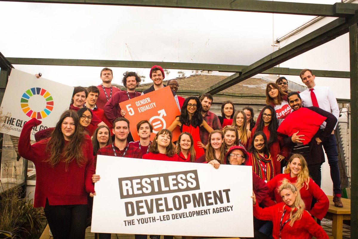 At Restless Development UK we're wearing RED for #Goal5 (#GenderEquality) to show solidarity this #InternationalWomensDay 

#IWD2018 #YouthPower #WeAreRestless