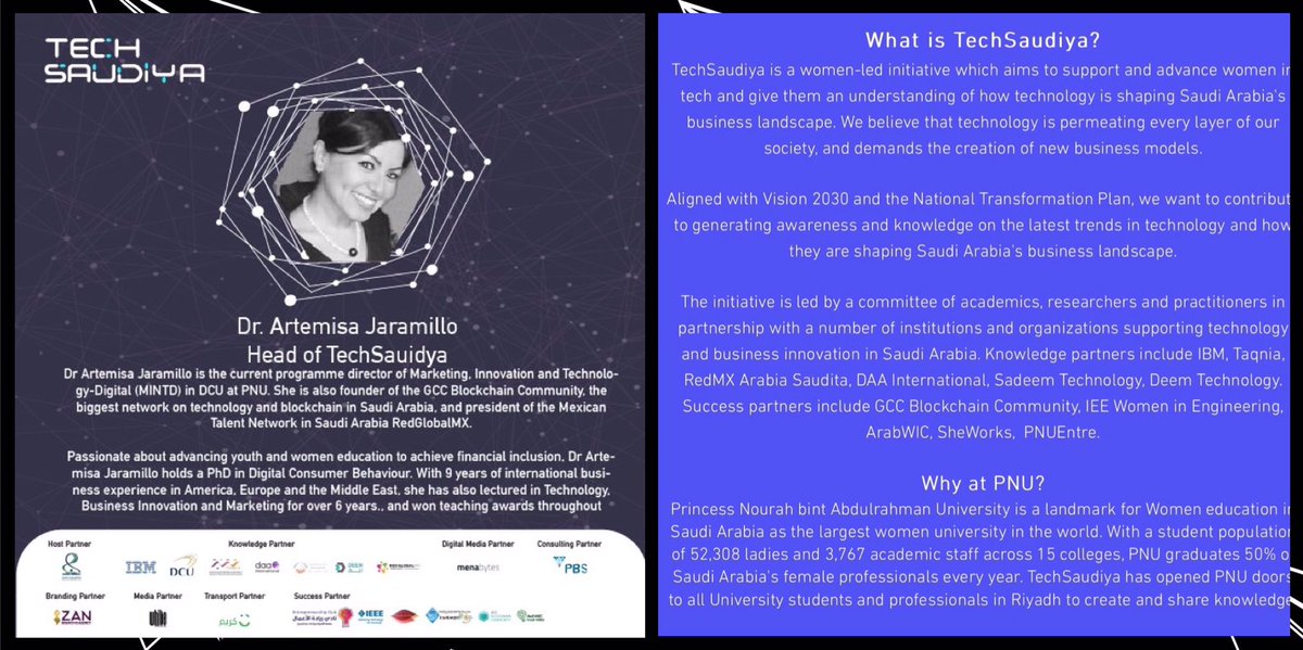 EbAlturaif's tweet photo. "Technology and business innovation as drivers of financial inclusion for the women in Saudi Arabia"
by @digitalmisa the head of #TechSaudiya 
#Entrepreneurship 
#WomenInternationalDay https://t.co/mnmI7eTL5v