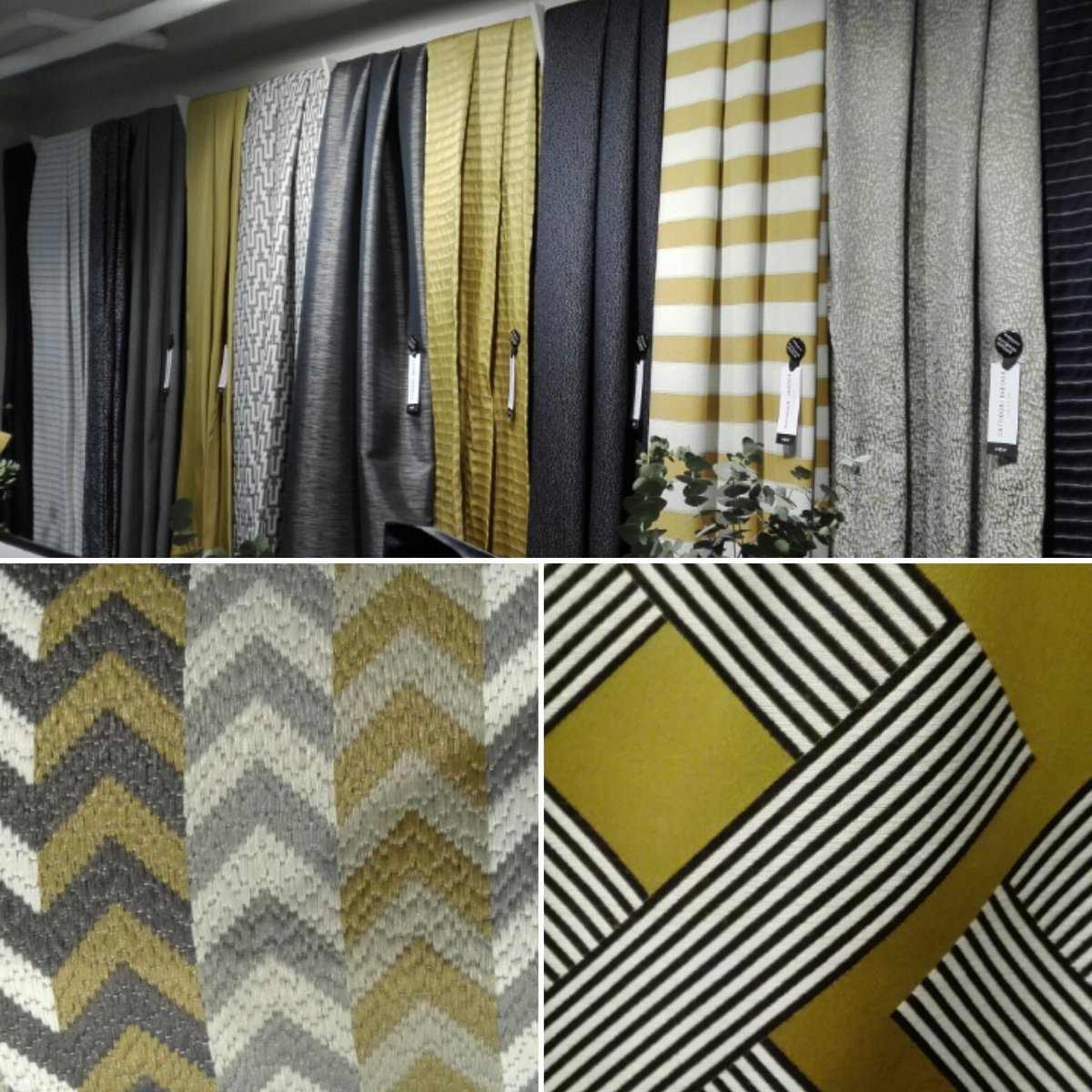 maxguarni70's tweet photo. Color trend London Design Week 2018 at @designcentrech 
@evitavonni_london 
@romo_fabrics 
#manuelcanovasparis
#textile #fabric #gold #grey #colours #trend #ldw18atdcch #design #London #londondesignweek2018 https://t.co/x7Tu0MBu70
