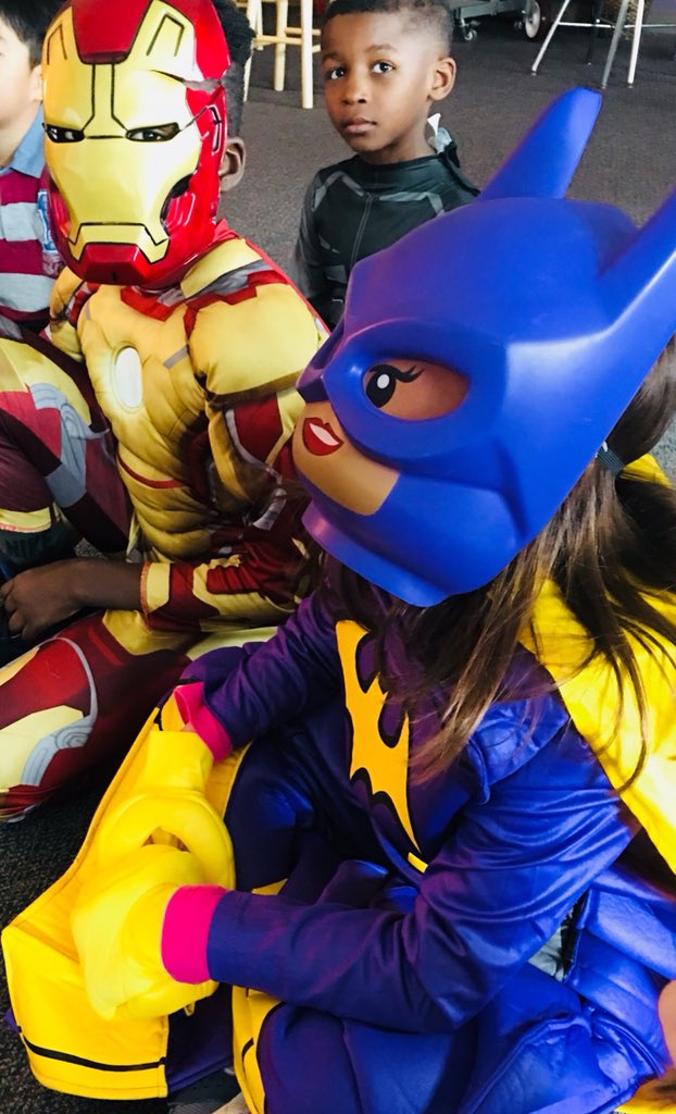 EducatorHall's tweet photo. Just a regular ole Morning Meeting! @bces_pta @BrierCreekES @BrierCreekES #BCESOlympics #ninja #ironman #batgirl #somanycharacters #characterday https://t.co/pwk7uBIkJh