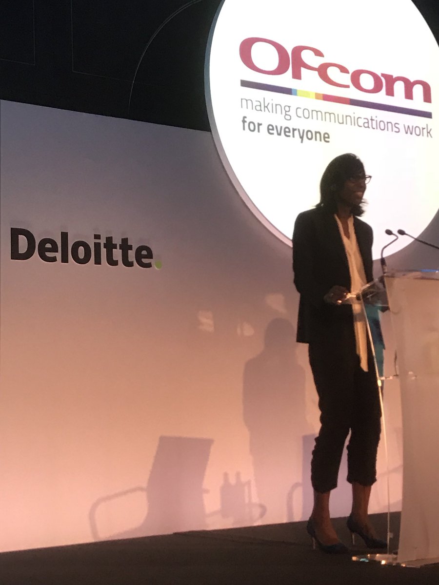 Dan_Ison1's tweet photo. “The need to compete has fuelled the rush to combine”. Ofcom’s Sharon White references the ever-converging sector. #mediatelco2018 https://t.co/3OLXznYUrP
