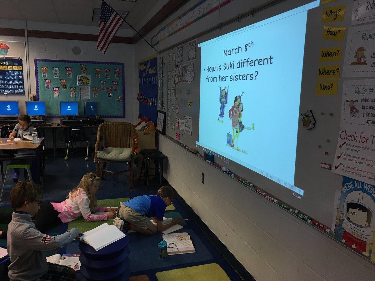 Mrs_Sponseller's tweet photo. We are learning about character traits and how characters affect/influence the text. After reading and discussing the story, students are working on written responses. @collierschools @LaurelOakElem
#readitwriteit https://t.co/cbkL8ry2NY