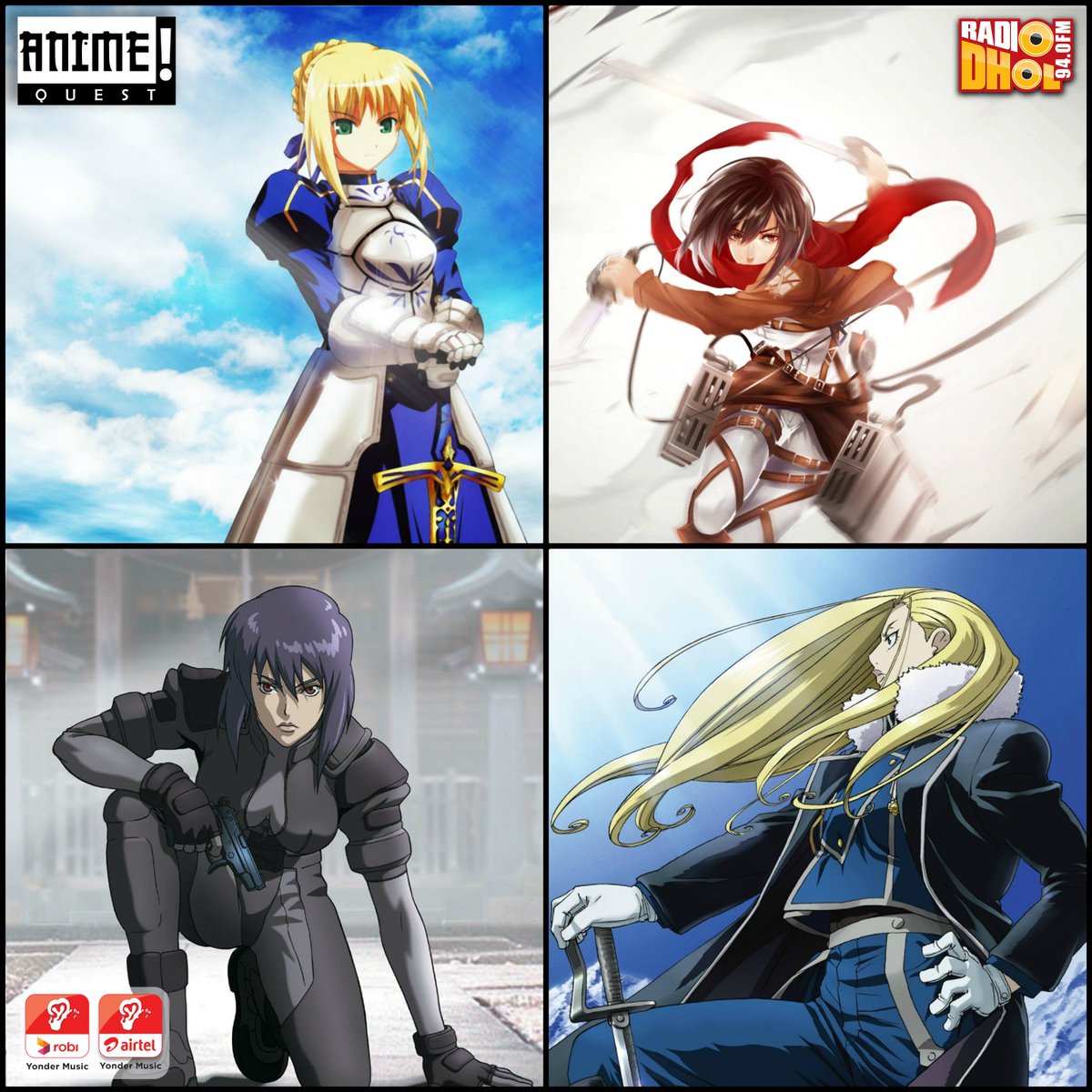Host_Kaisar's tweet photo. Which female #anime character inspires you the most? Let Kaisar know on tonight's episode of 'Anime Quest' from 10pm on the show LIMITED EDITION! 🤘
So tue into @radiodhol 94.0FM!
#LimitedEdition #AnimeQuest #IWD2018
#RadioDhol #DholFM https://t.co/9uwJPzOPZh