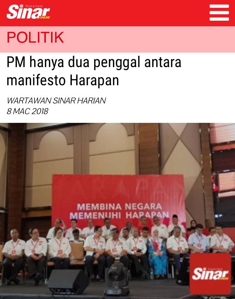 ibdil's tweet photo. PH janji nak hadkan tempoh 2 penggal untuk jawatan PM. Tapi depa sendiri ambil orang yang dah pernah jadi PM selama 5 penggal jadi calon PM. Memang lawak Pakatan #HarapanPalsu ni. https://t.co/GKlhBJmrhx