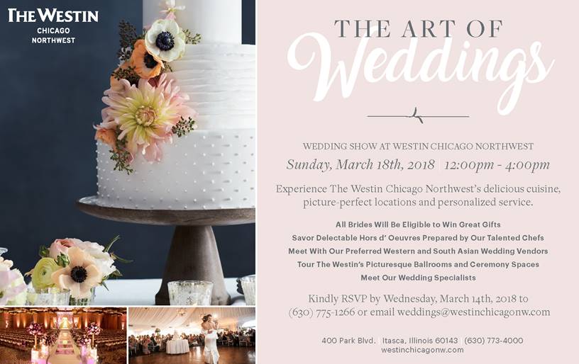 Come discover The Art of Weddings at <a href="/WestinChicagoNW/">Westin Chicago NW</a> March 18! #chicagoweddings #wedding #weddingplanning