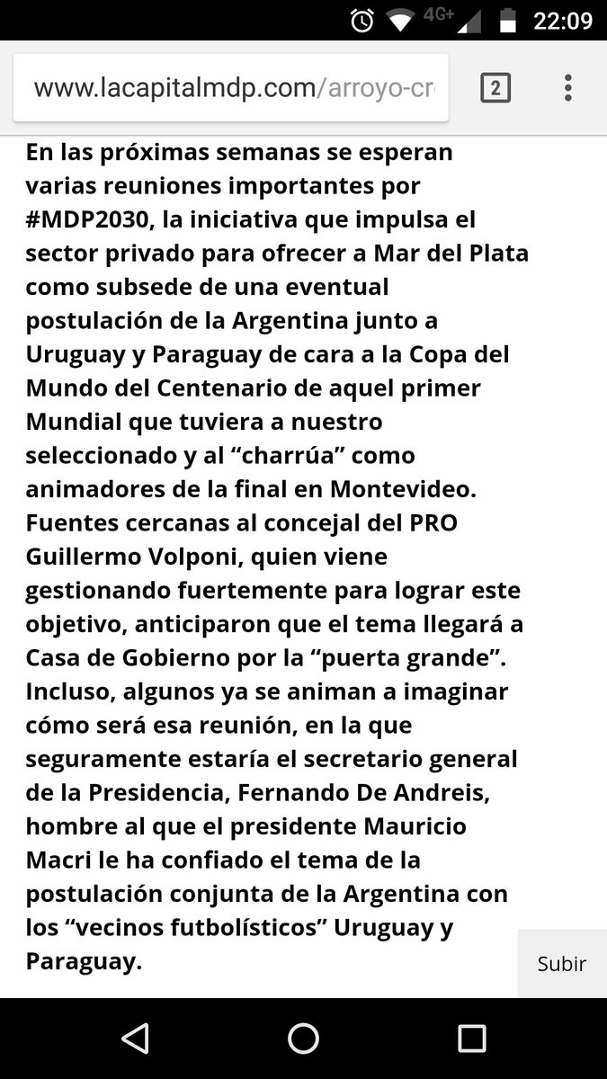 #MDP2030 sigue avanzando. Gracias <a href="/lacapitalmdq/">Diario La Capital Mar del Plata</a> por informar sobre el trabajo que realiza el equipo #SoñaEnGrande para ofrecer a #MarDelPlata como subsede del Mundial de Fútbol FIFA 2030 <a href="/marcelopasetti/">Marcelo Pasetti</a> <a href="/ucipmdp/">UCIP</a> <a href="/GuilleVolponi/">Guillermo Volponi</a> <a href="/puertomdpok/">Puerto Mar del Plata</a> <a href="/AndresCosmaiOK/">Andres Cosmai</a> <a href="/BrauGC/">Brau Garcia Camarena</a>