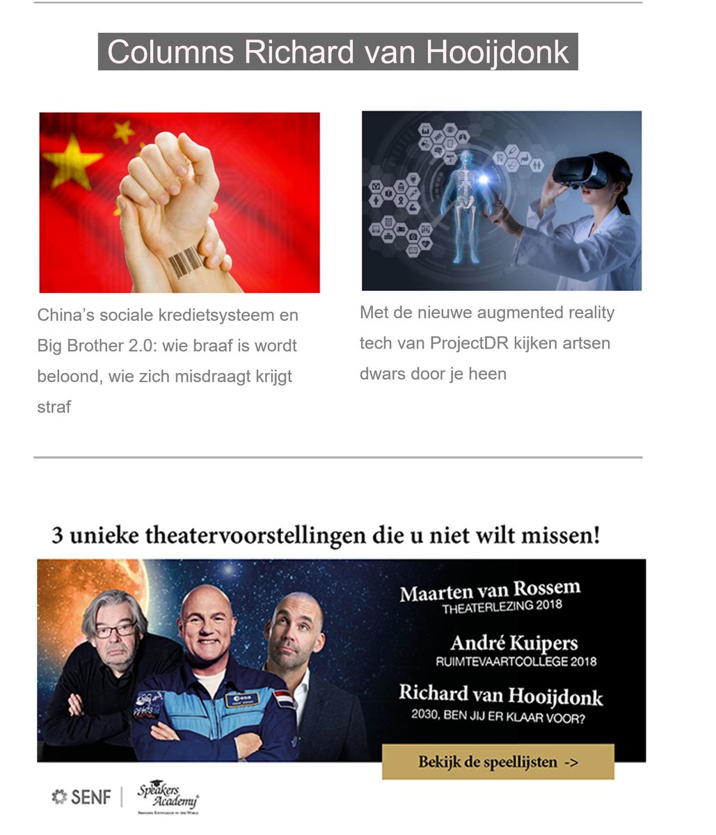 IgorBeuker's tweet image. Goeie nieuwe content strategie van de @SpeakersAcademy 

Er is in de nieuwsbrief naast André Kuipers en Richard van Hooijdonk dit keer ook nog wat aandacht voor enkele van hun andere 2.000 sprekers. 

#progressie