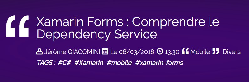 infinitesquare's tweet image. [Blog] Xamarin Forms : Comprendre le Dependency Service
@jeromegiacomini #DependencyService #XamarinForms 
blogs.infinitesquare.com/posts/mobile/x…