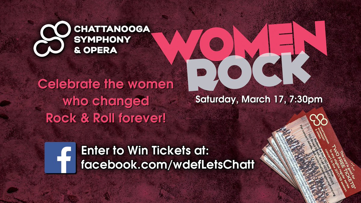 wdefletschatt's tweet photo. Aretha Frankin, Pat Benatar, and Heart are just a few of the artists being featured when the @ChattSymphony celebrate the women who changed rock &amp; roll forever in their Women Rock concert event! Enter here to win tickets!  https://t.co/630BEewo7b https://t.co/tqq1YDR50I