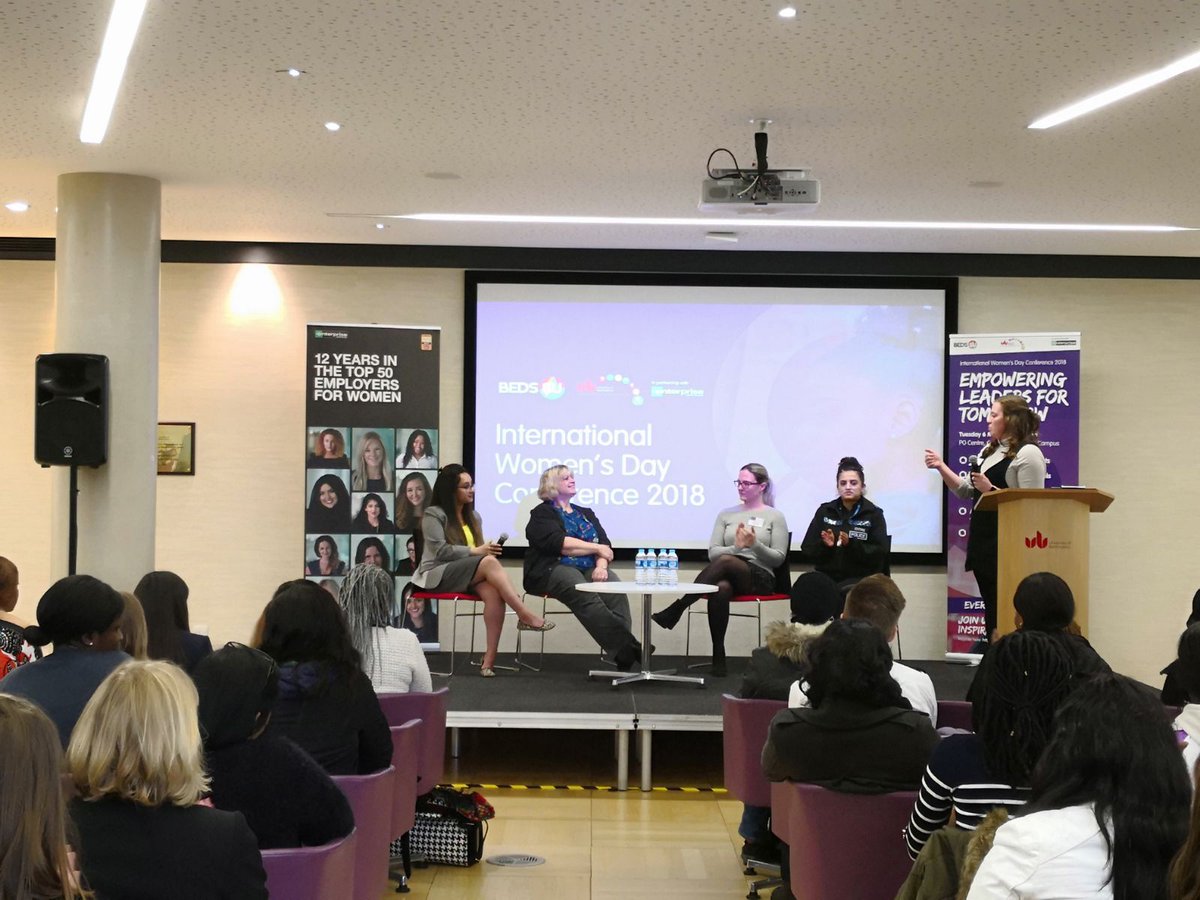 BedsSU's tweet photo. 📸 from International Women's Day Conference 2018 at @uniofbeds 

Our current Elected Officer @Beds_VPEquality hosting the panel at the event run in conjunction with the Careers &amp; Employability Service and Enterprise Rent-A-Car!

Empowering leaders for tomorrow! https://t.co/2BysAJscED