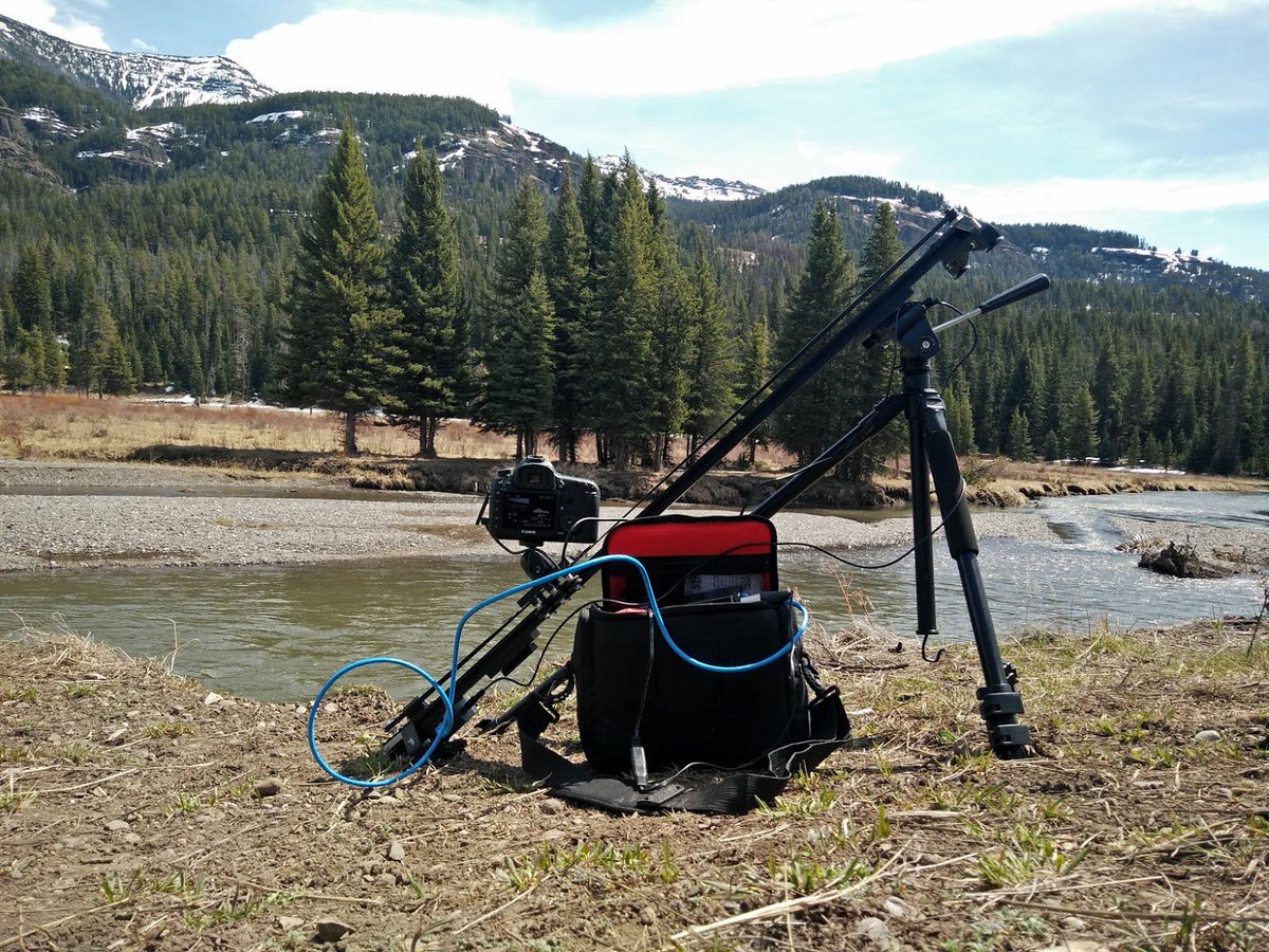 BristolCamLab's tweet photo. Throwback to being on location at Yellowstone Park with the BBC, to work on the documentary Yellowstone: Wildest Winters to Blazing Summer. Here they are using our easySlide motorised timelapse slider system to get some great shots in different seasonal landscapes. #timelapse https://t.co/0HBa4vMjWW