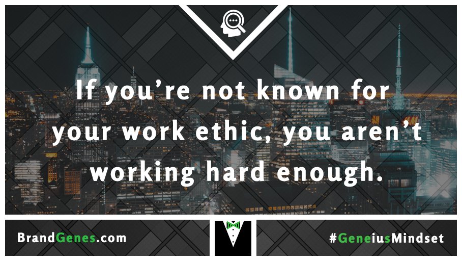 Brand_Genes's tweet photo. Work so hard that people have to take notice. If you aren't the hardest worker in your sphere of influence, you have some work to do.

#GeneiusMindset https://t.co/W57dujIvPT