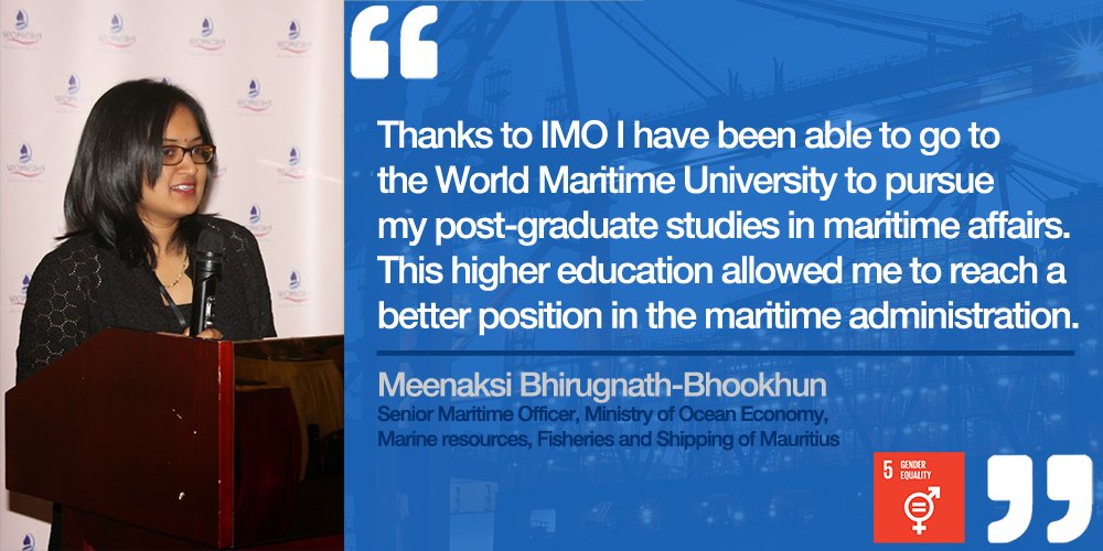 IMO is proud to support women like Meenaksi through its #WomenInMaritime programme <a href="/UN_Women/">UN Women</a> #TimeIsNow