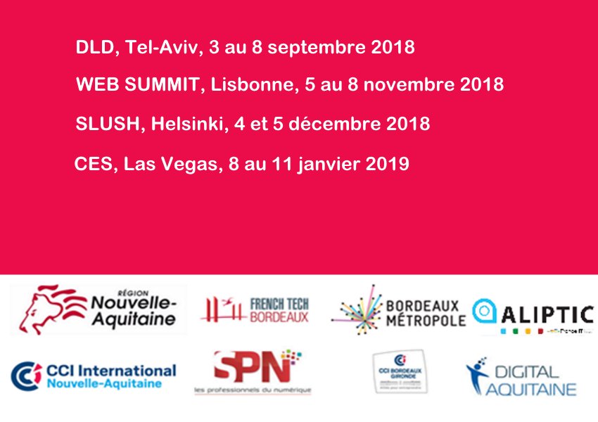 CCINleAquitaine's tweet photo. [#CES2018 - Et après ?] On enchaîne sur les actions 2018/2019 😀avec l'AMI "Actions #startup à l'#international ". Missions proposées sur #telaviv #Helsinki #Lisbonne et #LasVegas > Inscrivez-vous jusqu'au 15 mai https://t.co/m8z7p7IMmR https://t.co/lRLrqpe1n0