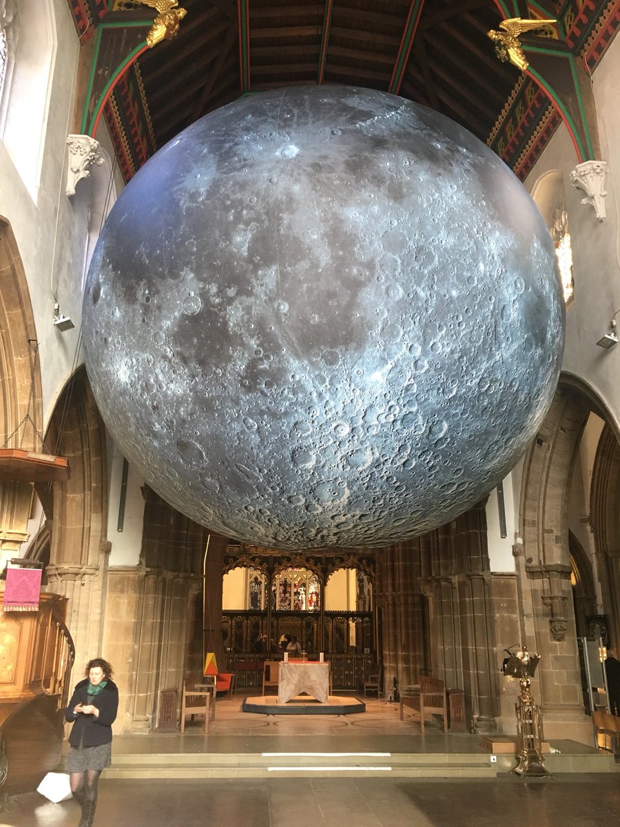 lukejerram's tweet image. #MuseumOfTheMoon has landed into @LeicsCathedral for @ScienceWeekUK . It’s at dusk, when it gets dark that the real magic begins though.
