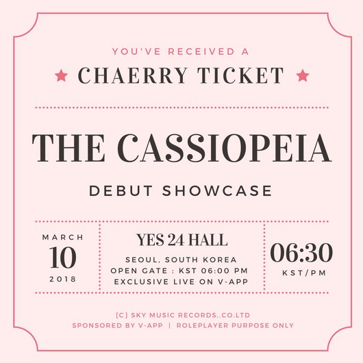 YOU ARE INVITED !

#Chaerry #Cassiopeia #SKYRecords

(<a href="/tvN_AU/">tvN</a> <a href="/MnetAUTV/">Mnet TV!</a> <a href="/KBSTV_AU/">KBS TV AU</a> <a href="/MBCTVAU/">MBC TV AU</a> <a href="/NAVER_AU/">네이버 - Hiatus - Exam</a> <a href="/ArirangTvAU/">Aяιяαиg тν</a> <a href="/mbs_tv/">#MBS</a>)