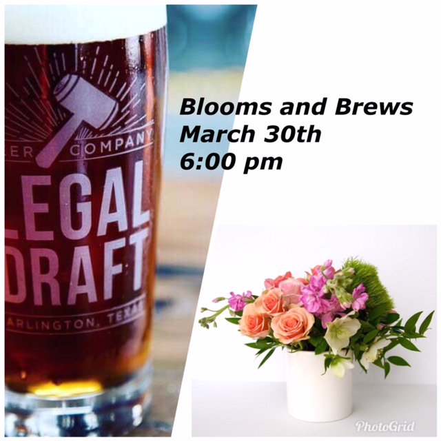 laurieatAT's tweet photo. Get your Spingfling on! Join us at @LegalDraftBeer  for an evening of flower arranging just in time for Easter! Tix include 2 drinks 🍻Take home your stunning arrangement for the Easter table! 🐰💐 Get your ticket today:                  https://t.co/67ePzZA8VK https://t.co/ZRU9VvUumw