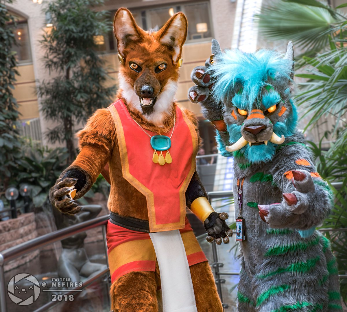 _Nefires's tweet photo. Part 1/2
This awesomeness is too much at once in this photoshoot with @skyhawkcosplay and @KazulGFox.
They come from different worlds but they could rule us all. ^.=.^
#NFC2018 #foxonstilts https://t.co/Y8C3n9ON6L