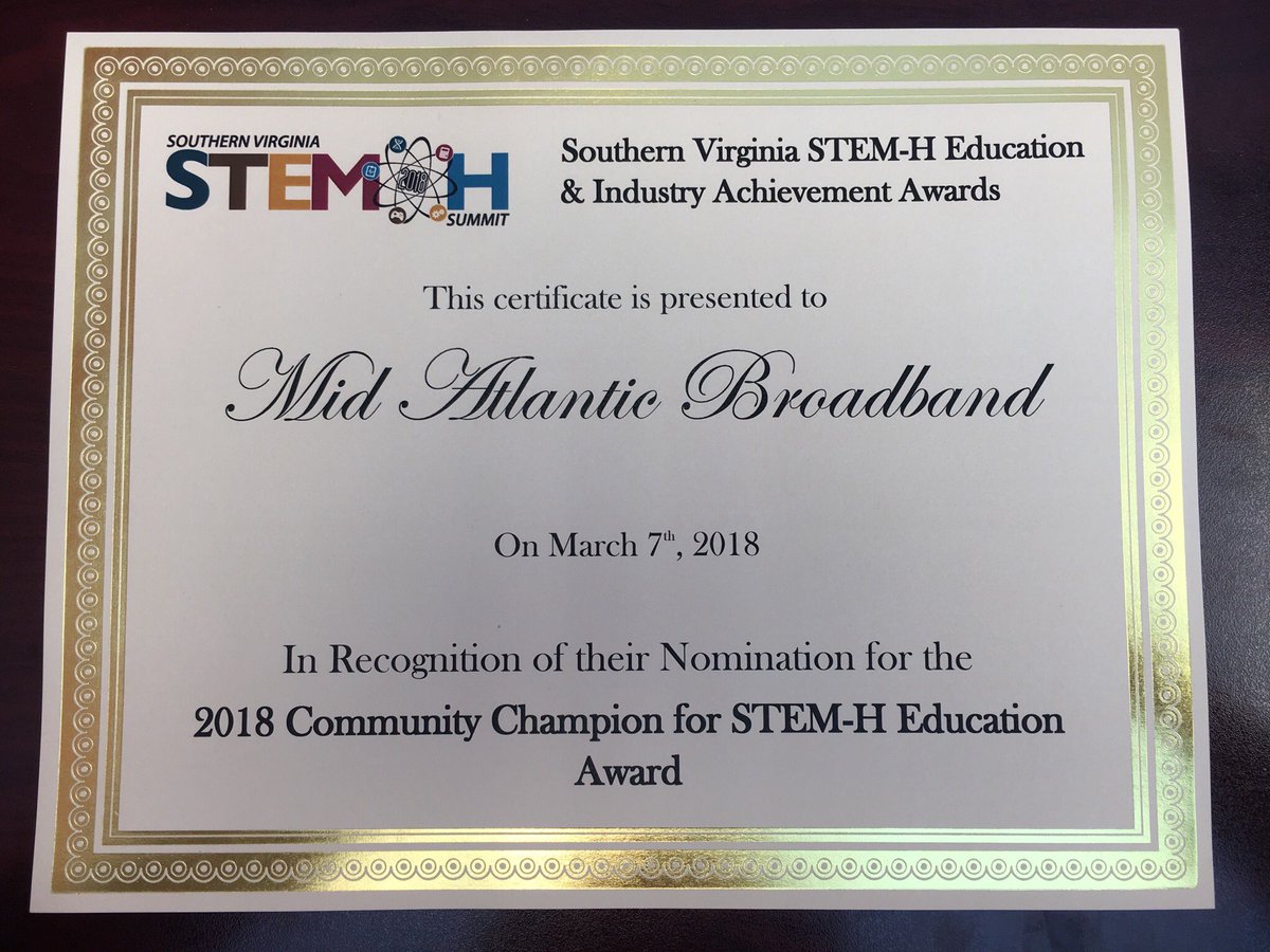 MBCVA's tweet photo. We were honored to be recognized for an SPTC Significant Technology Achievement and as a nominee for the #STEMHSummit Community Champion for STEM-H Education Award at the @SPTCVA Innovation Stars Awards Banquet last night! https://t.co/LZjUitGuh6
