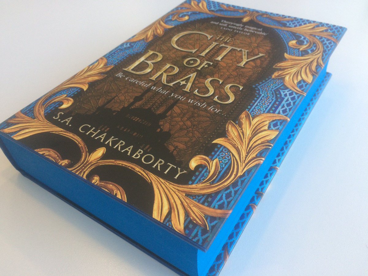 HarperVoyagerUK's tweet photo. Happy International Women's Day, everyone! Today is also the day we send @SChakrabs's THE CITY OF BRASS and its amazing heroine Nahri out into the world. RT now for a chance to win a beautiful limited edition copy with blue sprayed edges! https://t.co/wrgchuEfdz