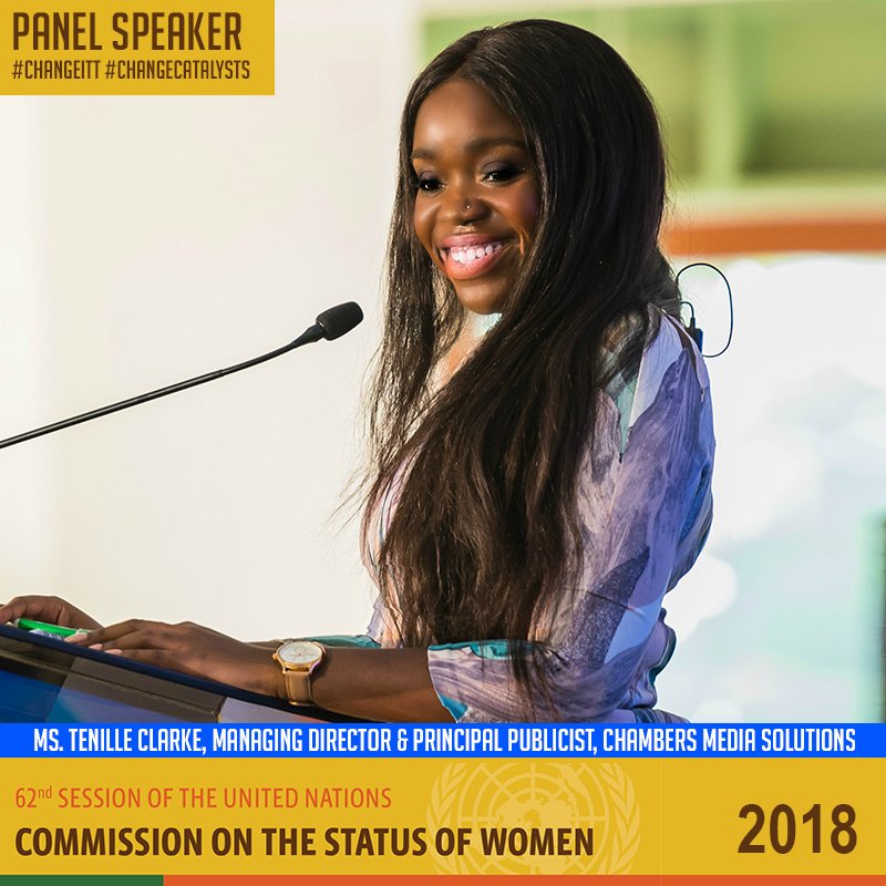 tenilleclarke1's tweet photo. On March 21st, I'll have the opportunity to join a distinguished panel of Trinbagonian women at @UN Headquarters in New York to address the 62nd @UNWomen Commission on the Status of Women. 

Super excited! 

#IWD2018 #InternationalWomensDay #ChangeiTT #ChangeCatalysts #TimeIsNow https://t.co/e7AmgR36Ry
