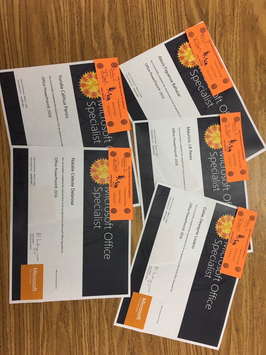 BizTech_Teacher's tweet photo. @IMS_Indians 5 for 5, on our first round of Microsoft PowerPoint Specialist testing yesturday!
Congratulations Alexis, Mauricio, Dallas, Yuridia, and Natalie.
GREAT JOB! https://t.co/pOIe1H5PgF