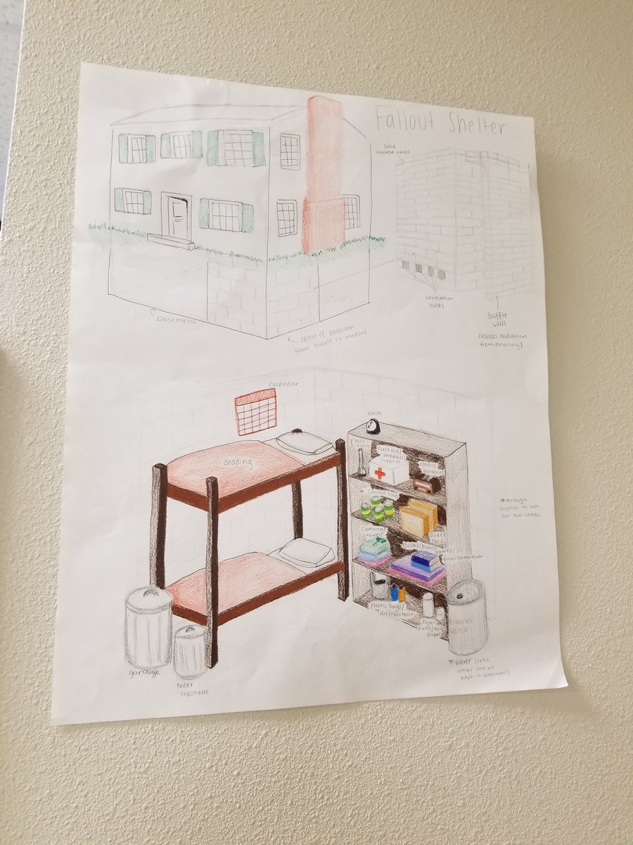 j_macginnis's tweet photo. Fallout Shelter projects from USH Honors students turned out great!  Proud of my @delandbulldogs students🙌 #WeAreDeLand https://t.co/Pa4njtMrwZ