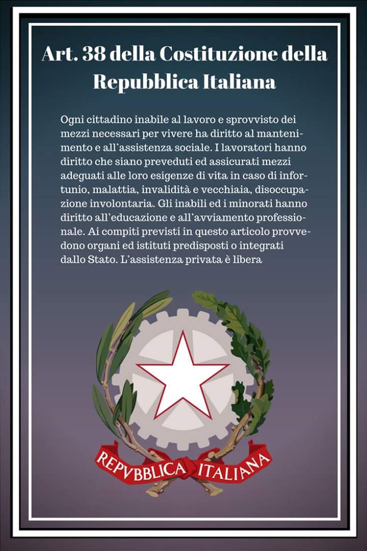 Teresa Iomivaccino On Twitter Se Le Persone In Difficolta Conoscessero Art 38 Della Costituzione Altro Che Forconi Https T Co Cixkhu5j8m
