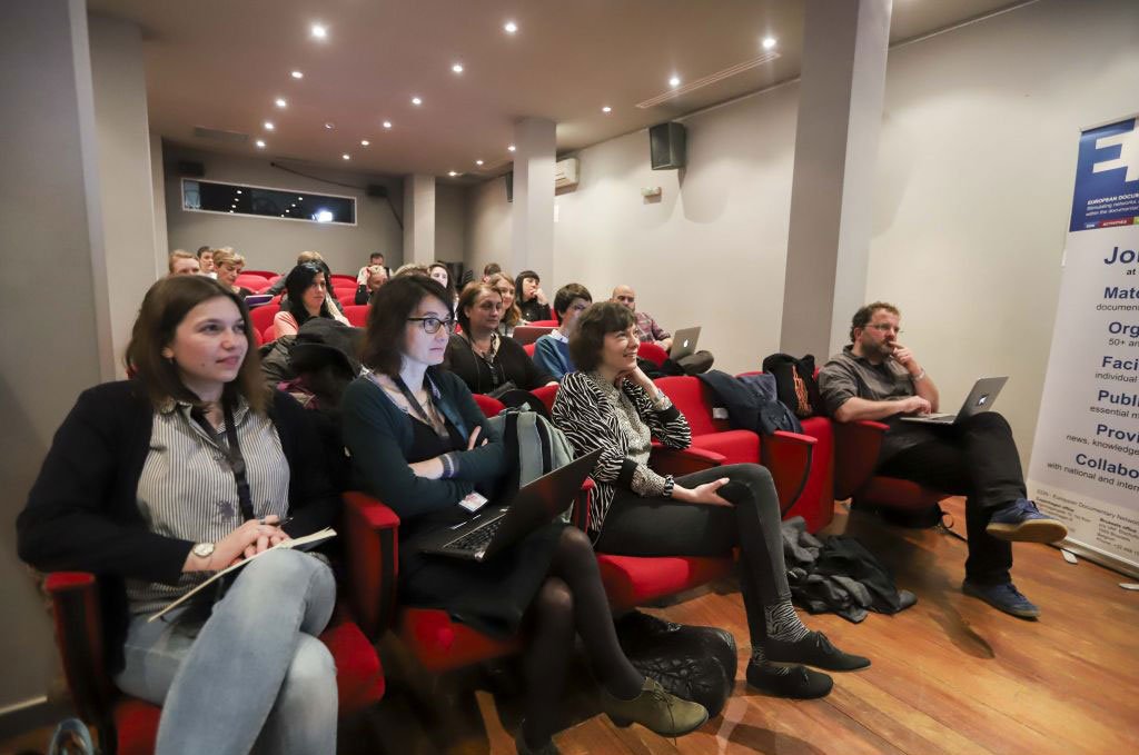 DAY 1 and @MovingDocs ' workshop has started! Our beloved partners give a talk and we're all fascinated! Stay tuned for more... Photo via @filmfestivalgr