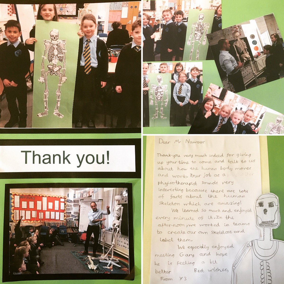 I’ve done some visiting lecturing at various universities, conference speaking & teaching in my time... but this tops all of them.! A thank you card from my sons Year 3 class for talking to them about Physiotherapy & the human body 👏🏼☝🏼#physiotherapy #topoftheclass