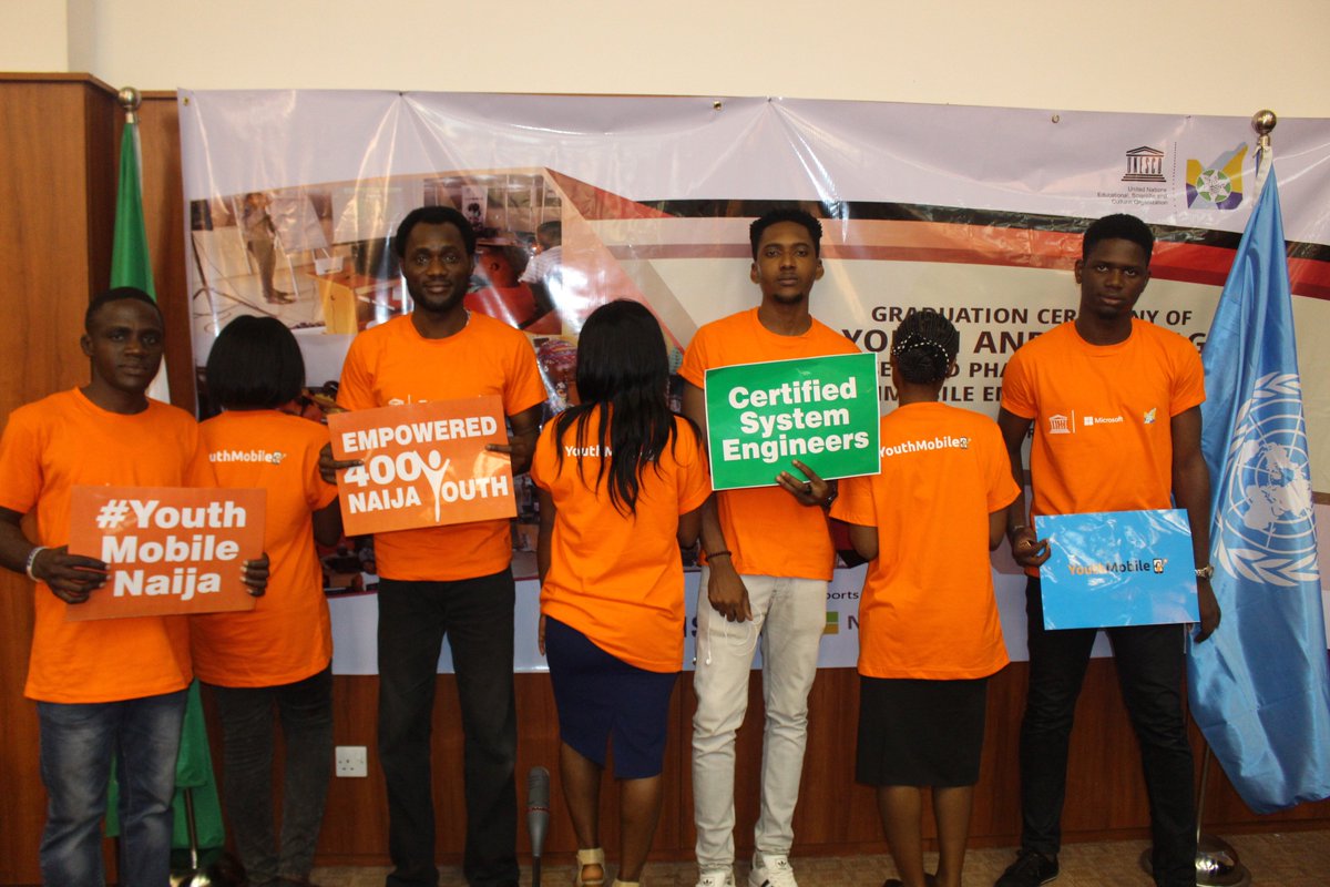 unesco_abuja's tweet photo. UNESCO Abuja and Federal capital Territory felicitates with our youth on their graduation from the YouthMobile programme. #youthmobilenaija #UNESCO #priorityafrica #youthmobile #microsoftnigeria #macanderson #samsungmobileng @AAzoulay @McAndersonNG @UNESCO https://t.co/jPn70xUlVu