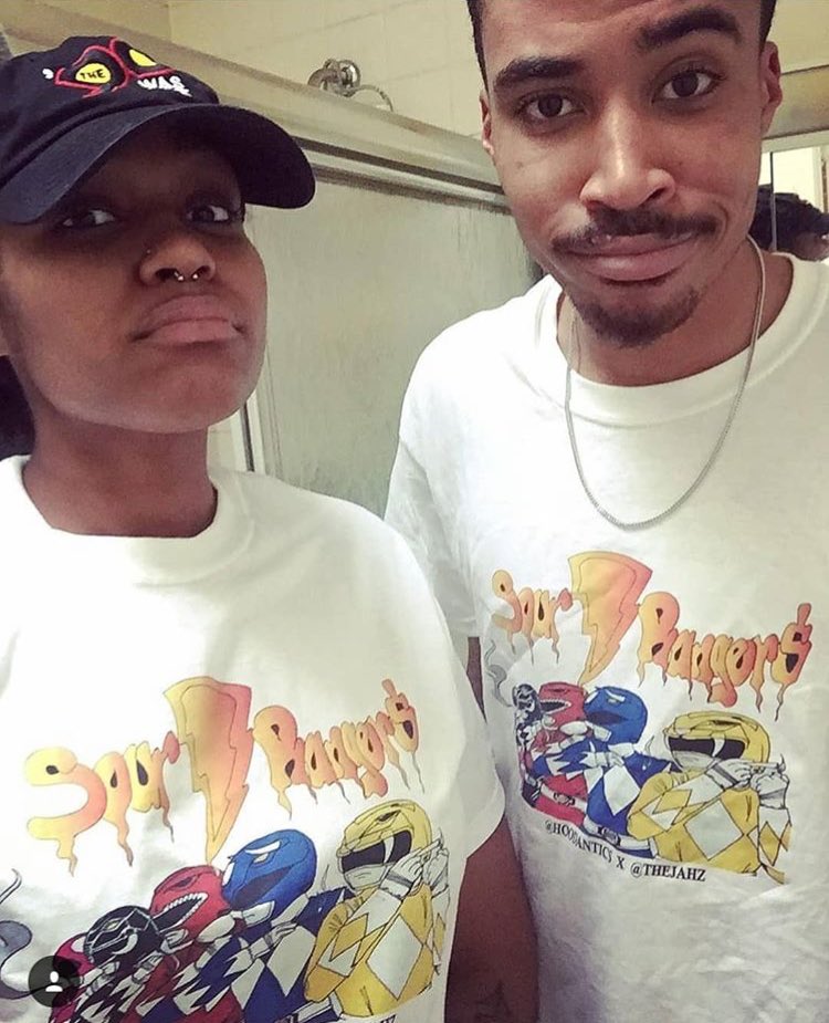 thejahz's tweet photo. Some people rocking my Sour Rangers shirt and . #artbyjahz #hoodantics https://t.co/bDO9RHpM0q