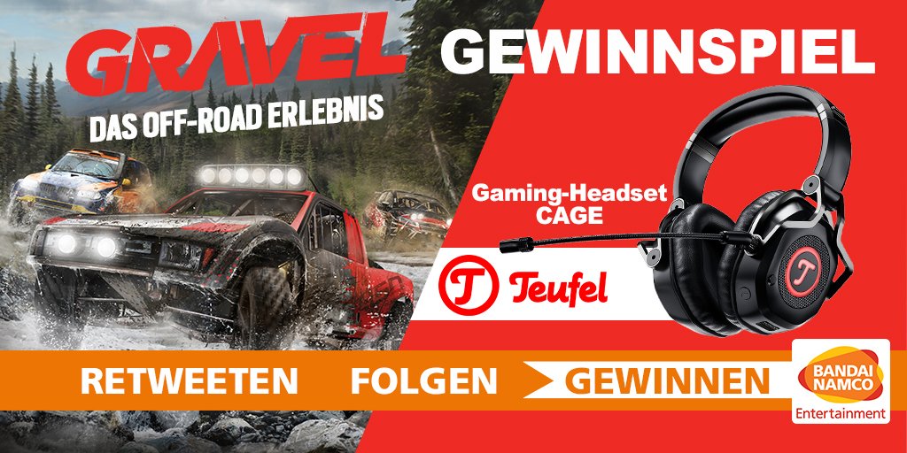 #Gewinnspiel 🏎️  Mit #GRAVEL und <a href="/TeufelAudio/">Lautsprecher Teufel</a> verlosen wir das supercoole Gaming-Headset CAGE! Einfach RT + uns folgen. Was wäre Gaming ohne den richtigen Sound? #machlaut #teufelaudio TB: bnent.eu/G7Bnka | Ende: 15.03. / 16:00 Uhr