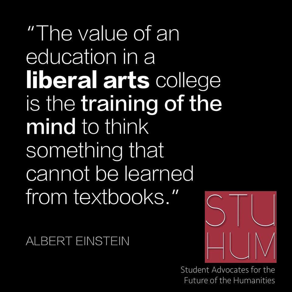 StuHum's tweet photo. Albert Einstein knew that the Humanities taught students how to think for themselves. #StuHum https://t.co/afG6PyYfJn