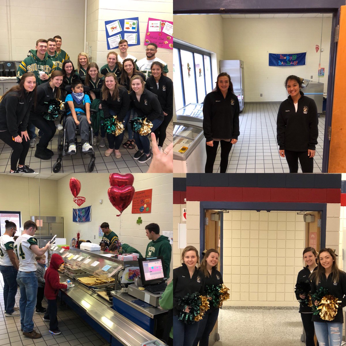 SJHS Athletes helping serve breakfast @FourOaksES this AM. Showing  by Example to future Trojans #nationalbreakfastweek  @SJHSTrojans @SJ_TrojanFB @sjhstrojanclub @sj_cheer