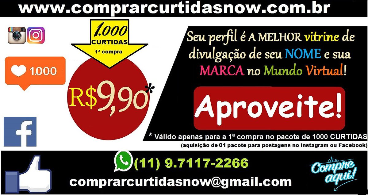 curtidanow's tweet photo. #Curtidas #Seguidores p/Instagram Facebook Twitter(11)9.7117-2266
https://t.co/Fd7kvzFaAi
comprarcurtidasnow@gmail.com
#comprarcurtidasnow #curtida #like #diadasmulheres #diainternacionaldamulher #mulher #mulheres #bbb18 #bbb #Xuxa #dancingbrasil #MasterChefBR #masterchefbrasil https://t.co/Khgwg0fnNZ