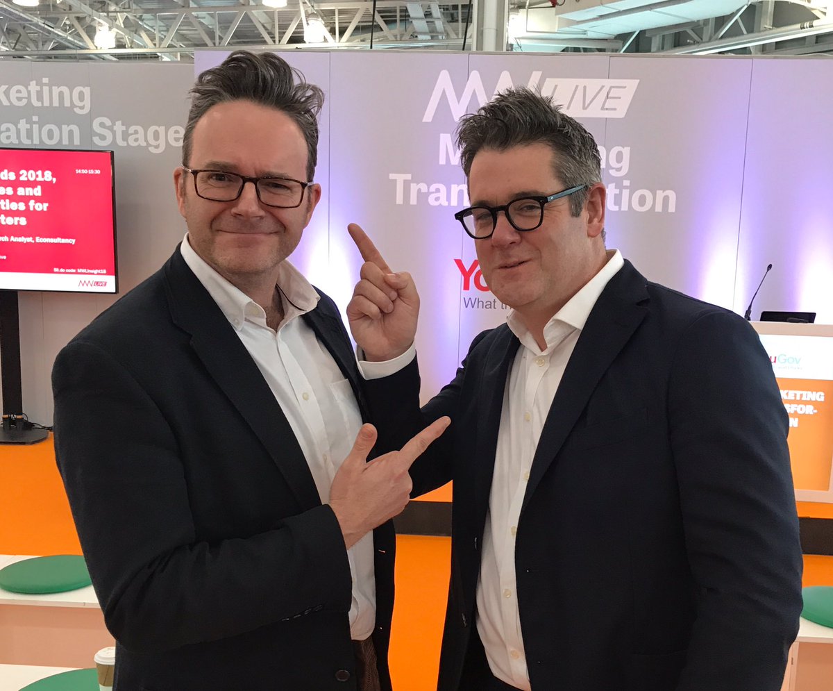 Square1M's tweet photo. Our director, John Cooper, ranting with @markritson at #MWLive18. The holy trinity of marketing - segment | target | position - means we're not just the 'colouring in dept' but a vital element of any organisation, delivering diagnostics, strategy and tactics for brand success! https://t.co/ytKV5FUoHc